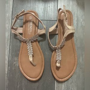 Trends Up Women’s Rose Gold Dazzling Sandals